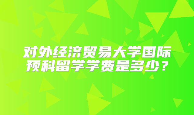 对外经济贸易大学国际预科留学学费是多少？