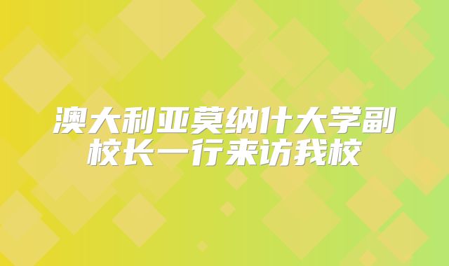 澳大利亚莫纳什大学副校长一行来访我校