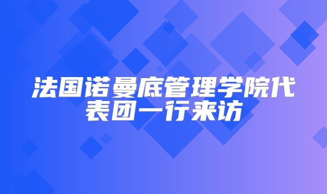 法国诺曼底管理学院代表团一行来访