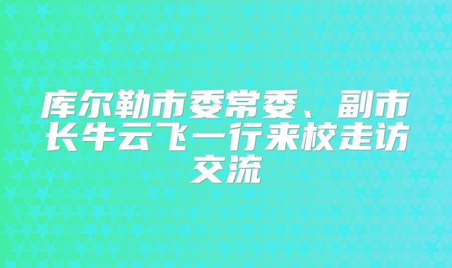 库尔勒市委常委、副市长牛云飞一行来校走访交流