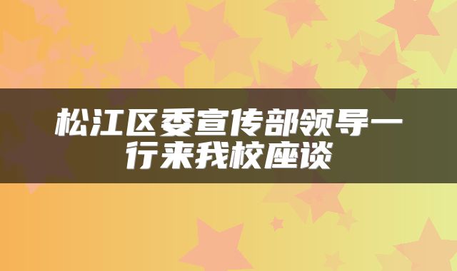 松江区委宣传部领导一行来我校座谈