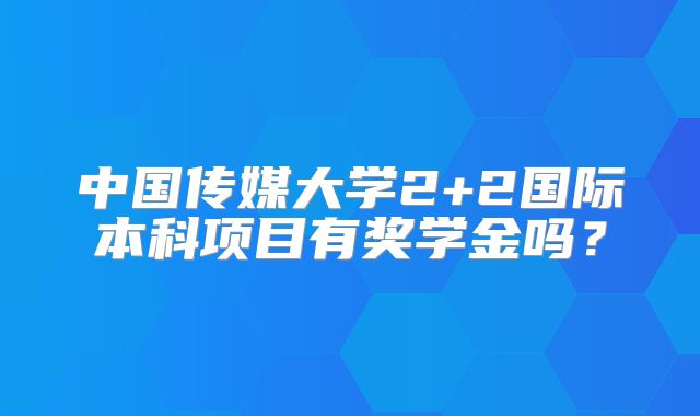 中国传媒大学2+2国际本科项目有奖学金吗？