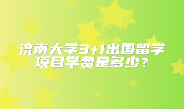 济南大学3+1出国留学项目学费是多少？