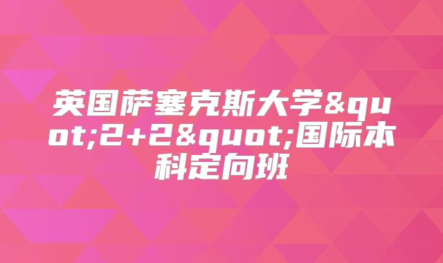 英国萨塞克斯大学"2+2"国际本科定向班