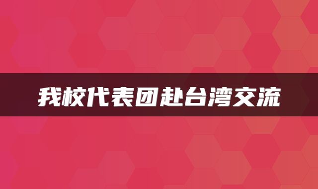 我校代表团赴台湾交流