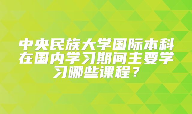 中央民族大学国际本科在国内学习期间主要学习哪些课程？