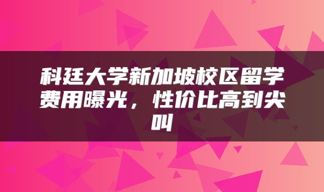 科廷大学新加坡校区留学费用曝光，性价比高到尖叫
