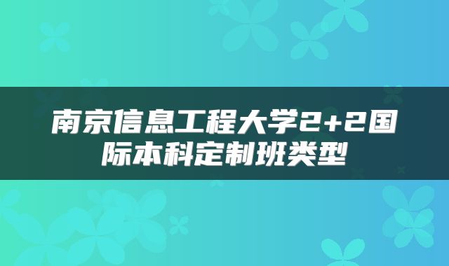 南京信息工程大学2+2国际本科定制班类型
