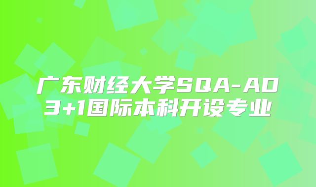 广东财经大学SQA-AD3+1国际本科开设专业