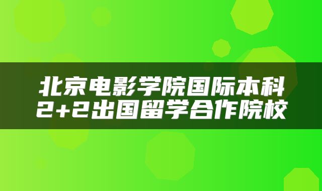 北京电影学院国际本科2+2出国留学合作院校