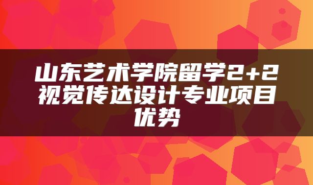 山东艺术学院留学2+2视觉传达设计专业项目优势