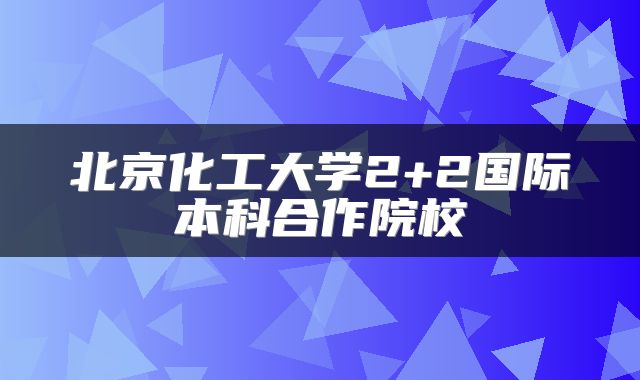 北京化工大学2+2国际本科合作院校