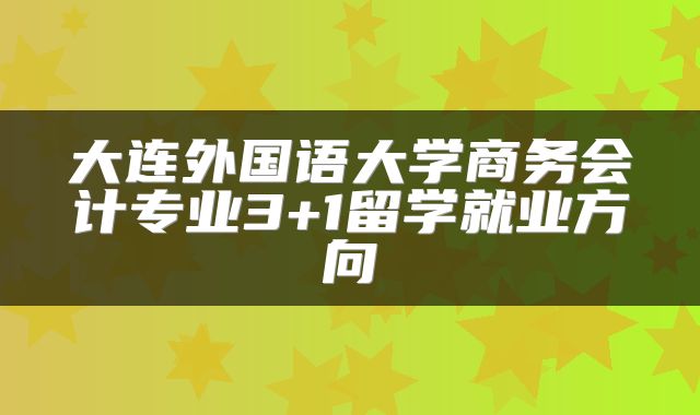 大连外国语大学商务会计专业3+1留学就业方向