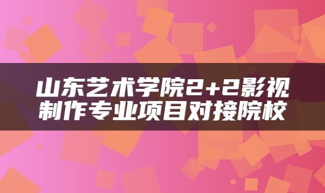 山东艺术学院2+2影视制作专业项目对接院校
