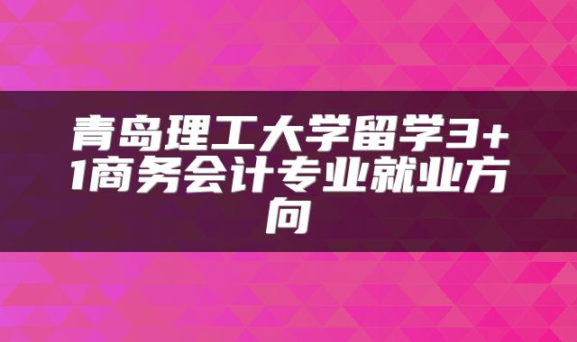 青岛理工大学留学3+1商务会计专业就业方向