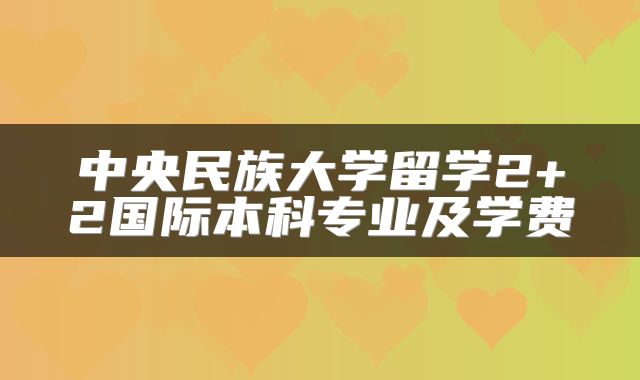 中央民族大学留学2+2国际本科专业及学费