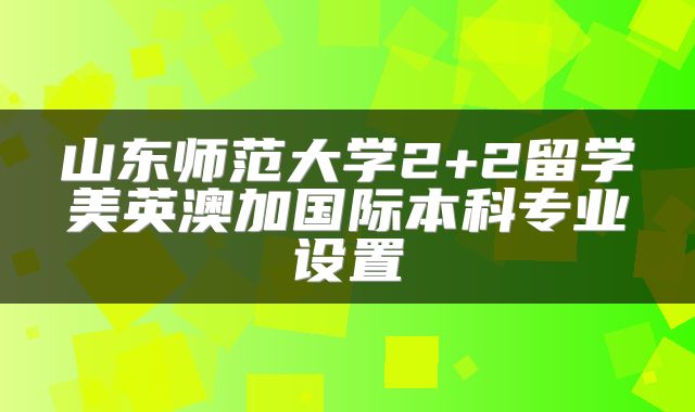 山东师范大学2+2留学美英澳加国际本科专业设置