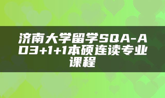 济南大学留学SQA-AD3+1+1本硕连读专业课程