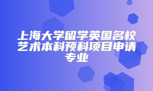 上海大学留学英国名校艺术本科预科项目申请专业