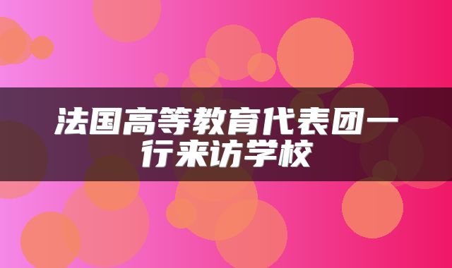 法国高等教育代表团一行来访学校