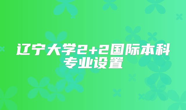 辽宁大学2+2国际本科专业设置